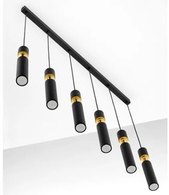Jupiter 2005 - Luster na lanku ALAS 6xGU10/10W/230V čierna/zlatá