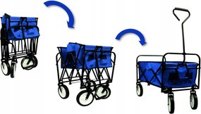 Garden Line MODRÝ SKLADACÍ ZÁHRADNÝ VOZÍK 116 x 54 x 90 cm