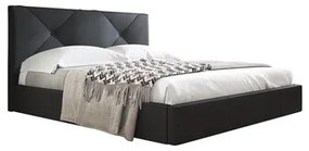 Čalúnená posteľ KARINO rozmer 160x200 cm Čierna eko-koža