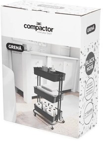 Čierny plastový pojazdný regál 43x36 cm Grena – Compactor