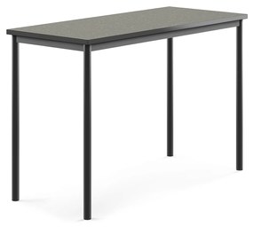 Stôl SONITUS, 1400x600x900 mm, linoleum - tmavošedá, antracit