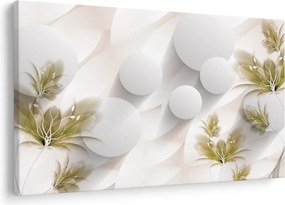 Obraz - 3D kruhy s kvetinami (90x60 cm)