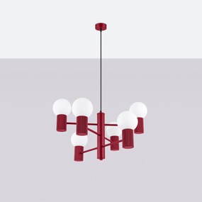 Luster Halo, 6x biele sklenené tienidlo, bo