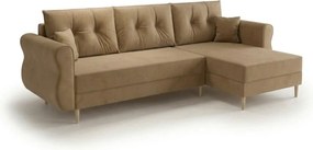 Rozkladacia obojstranná sedacia súprava do L SILVIANO 230x140 cm, béžová