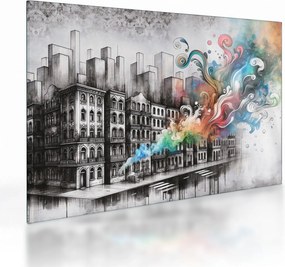 Sklenený obraz - Priemyselný život (70x50 cm)