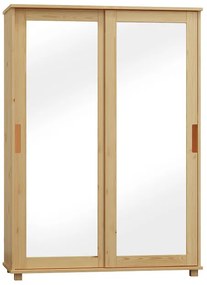 Skriňa Zoom, posuvné dvere so zrkadlom, úzka, bez úchytu - ZOB13: Borovica 80cm
