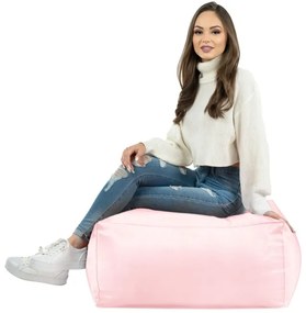 Metalická taburetka ružová ekokoža