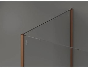 Mexen Kioto, 2-stenová sprchová zástena Walk-In 120 x 90 cm, 8mm číre sklo čierny vzor, medený matný profil, 800-120-212-65-70-090