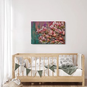 Obraz - Olejomaľba, Rozkvitnutá sakura (90x60 cm)