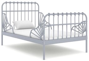 Rozšíriteľný posteľný rám sivý kovový 80x130/200 cm