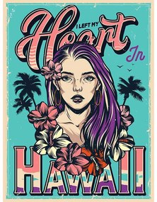 Ceduľa Tattoo - Heart Hawaii
