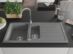 Mexen Andres - granitový drez 100,0x50,0cm, 1,5-komorový, šedá, 6515101510-71