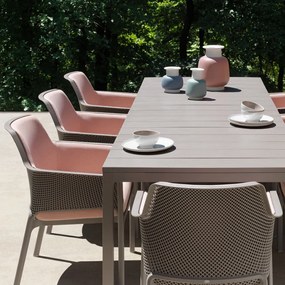 NET RELAX záhradná stolička s podrúčkami tortora