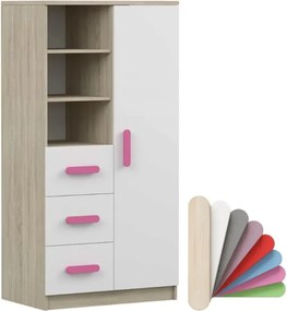 Regál SCOUT - dub sonoma/biely (viac variant)