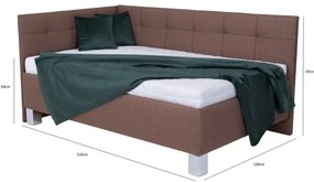 Čalúnená posteľ s úložným priestorom bez matraca MARIA PETITE 120x200 cm hnedá