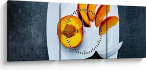 Obraz broskyne (s hodinami) (90x30 cm)