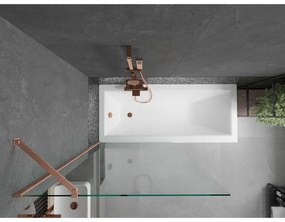 Mexen Next, 1-krídlová vaňová zástena 90 x 150 cm, 6mm číre sklo, medená matná, 895-090-000-00-00-65