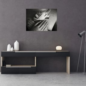 Obraz - Lotos v rukách Budhu (70x50 cm)