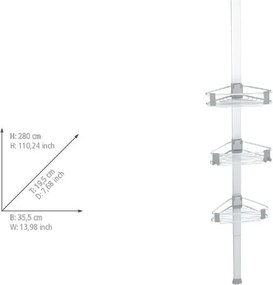 Teleskopická hliníková kúpeľňová polička v matne striebornej farbe Purio – Wenko
