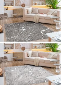 Moderný koberec MATEO 8036/944 Mramor, sivo - béžový