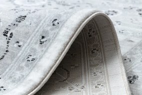 Koberec ARGENT - W7039 Kvety sivý / čierny
