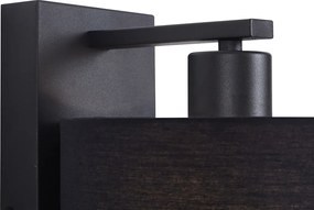 Moderná nástenná lampa čierna okrúhla s lampou na čítanie - Puglia