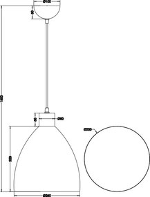 Luster Jagger 25 cm, čierny