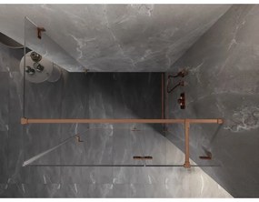 Mexen Lunar T, výklopný pravý sprchový kút 125 x 100 cm, 8mm číre sklo, profil medená matná, 834T-125-100-65-00-P