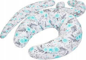 Dojčiaci vankúš BABYMAM PREMIUM - Kvety v záhrade mätovej