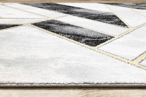 Behúň EMERALD 1015 Glamour exclusive, mramor, geometrický, čierny + zlatá