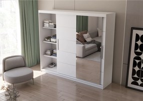 Posuvná šatní skriňa so zrkadlom Alba 250 cm