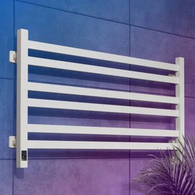 Kúpeľňový rebríkový radiátor s termostatom AVANGARD 316W/230V 50,6 cm IP44 biely pravý