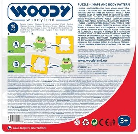 Woody Puzzle so zvieratkami, tvary-farba