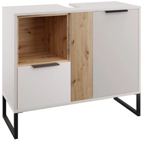 Skrinka pod umývadlo Cubin 03 (biela + dub artisan). Vlastná spoľahlivá doprava až k Vám domov. 1119512