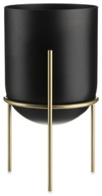 Kvetináč na stojane LOFT 20 cm čierna/zlatá