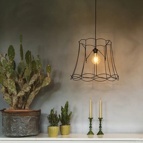 Retro závesné svietidlo čierne 45 cm - Granny Frame