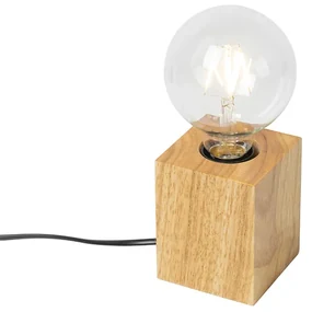 Rustikálna stolná lampa drevo prírodné - Bloc