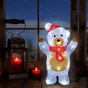 InternetovaZahrada Vianočný medveď s LED osvetlením - stojací