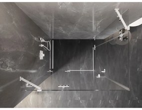 Mexen Lunar Duo, výklopný sprchový kút 110 x 95 cm, 8mm číre sklo, biely profil, 834-110L-095P-20-00