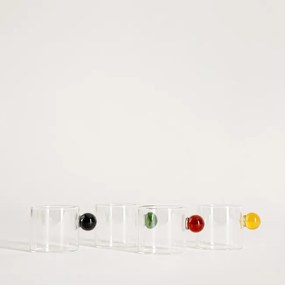 Sada štyroch pohárov BOBBLY s farebnými guličkami 747496 80 ml (4 ks)