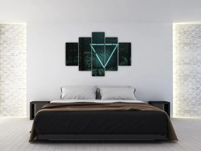 Obraz - Neónový trojuholník v jungli (150x105 cm)