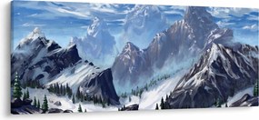 Obraz - Maľované hory (120x50 cm)
