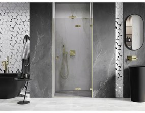 Mexen, Mexen Lunar pravé otočné sprchové dvere 105 cm, transparentné, brúsené zlato - 834-105-000-55-00-P