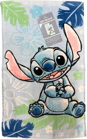 Jerry Fabrics Bavlnený froté uterák s pútkom 30x50 cm - Lilo a Stitch "Ohana blue"