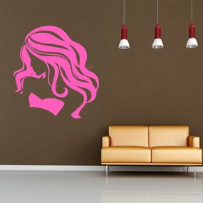 Veselá Stena Samolepka na stenu na stenu Dievča z profilu Farba: čierna