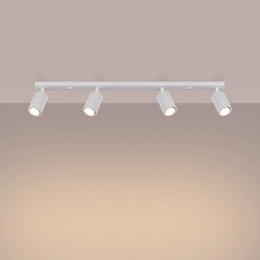 Bodové svietidlo Karbon, 4x biele kovové tienidlo, (možnosť polohovania)
