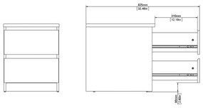 Biely nočný stolík Naia - Tvilum