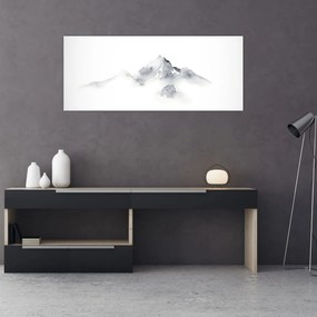 Obraz - Atramentová maľba hôr (120x50 cm)