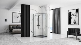 Rea Diamond Black, päťuholníkový sprchový kút 80 x 80 cm, 6mm číre sklo, čierna matná, REA-K6900