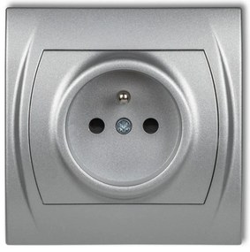 L 7LGP-1Z zásuvka jednotlivá z/u strieborná